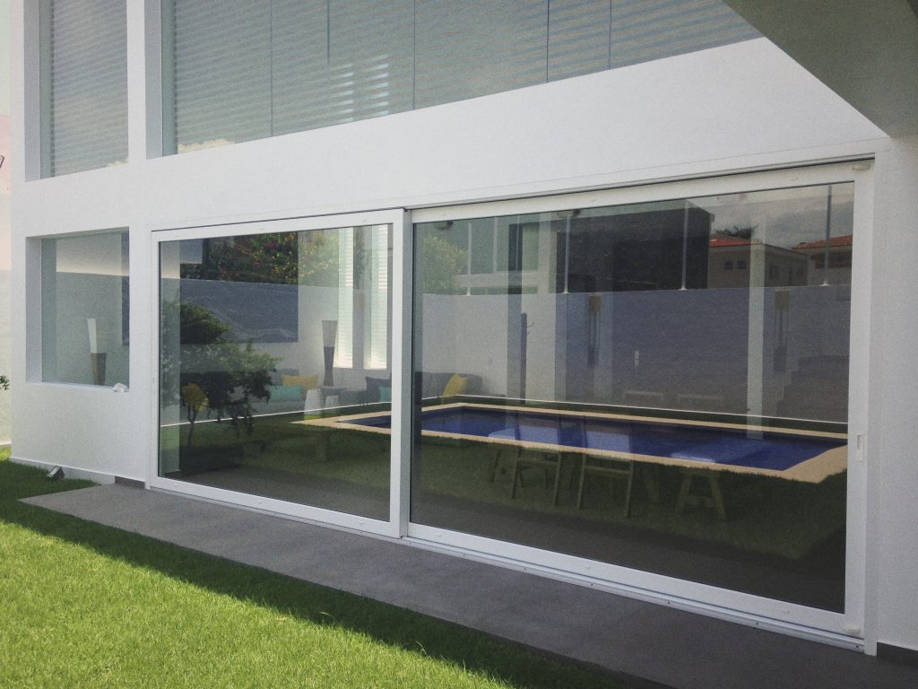 Sistema de ventanas corredizas de aluminio para patio
